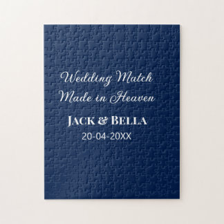 Puzzle Mariage Match fait au ciel mariage faveurs bleu