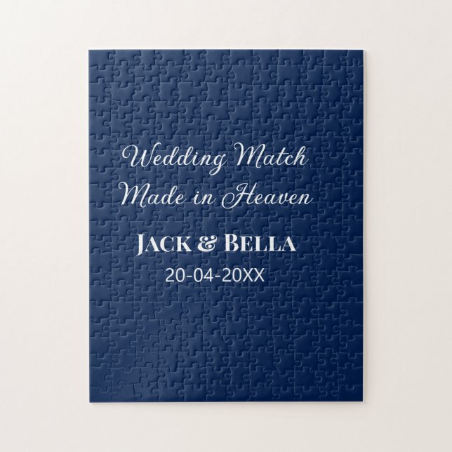 Puzzle Mariage Match fait au ciel mariage faveurs bleu (Vertical)