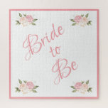 Puzzle Mariée à garder un joli rose floral<br><div class="desc">Quelle jolie mariée rose. Gardez le casse-tête. Un grand cadeau de douche.</div>