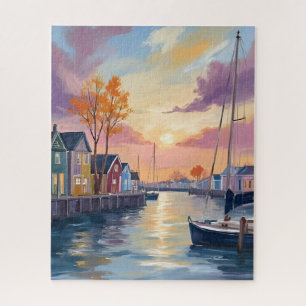 Puzzle Marina pour bateaux   Peinture à l'aquarelle de la