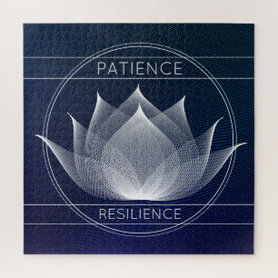 Puzzle Marine Bleu et blanc Lotus Patience Résilience Flo