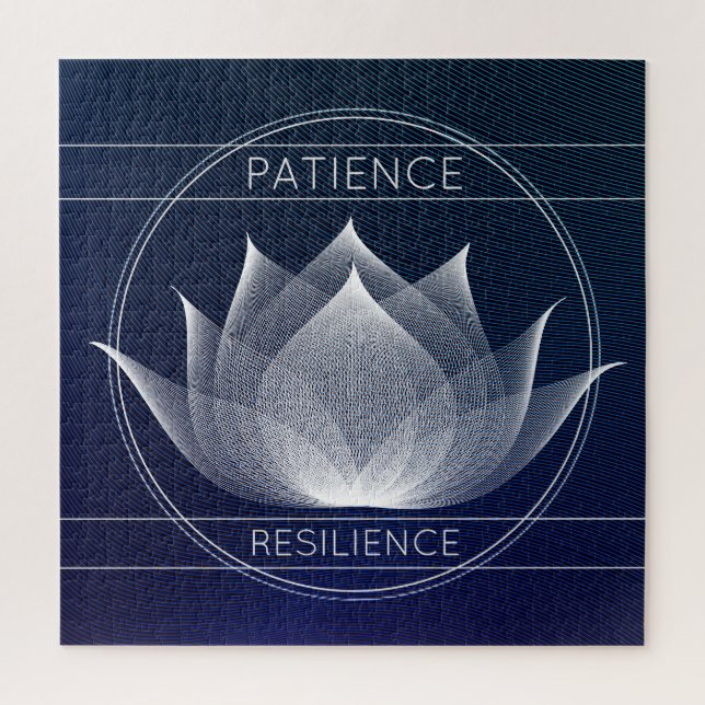Puzzle Marine Bleu et blanc Lotus Patience Résilience Flo (Vertical)