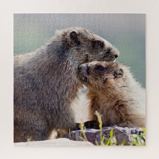 Puzzle Marmotte mère avec bébé (Vertical)