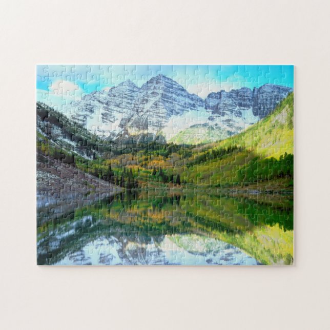Puzzle Maroon Bells se reflétant dans le lac Maroon (Horizontal)