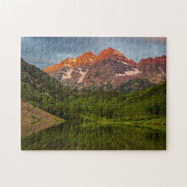 Puzzle Maroon Bells se reflètent dans le lac Maroon calme (Horizontal)