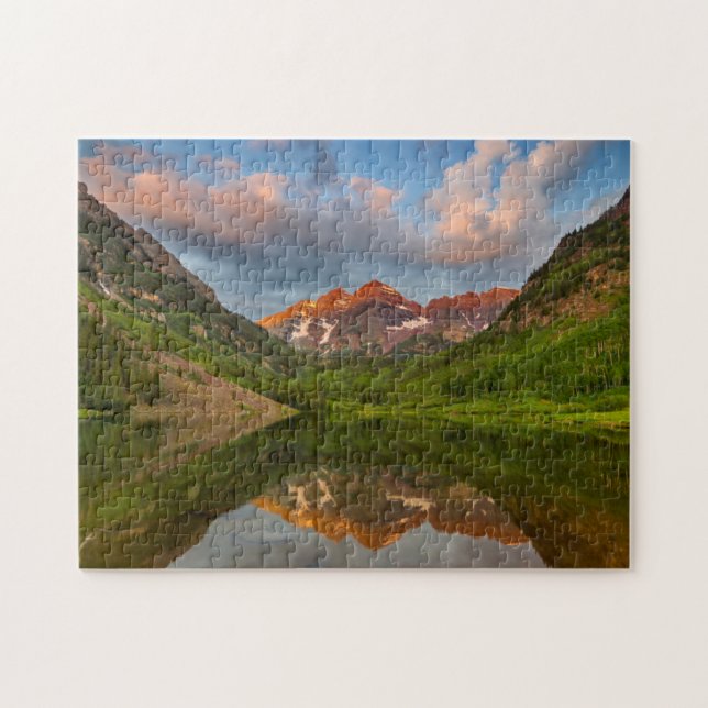 Puzzle Maroon Bells se reflètent dans le lac Maroon calme (Horizontal)