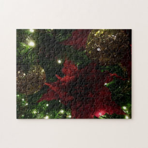 Puzzle Maroon et Arbre de Noël d'or I Photo de vacances