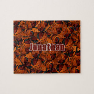 Puzzle maroon noir basket garçons filles équipe couleurs