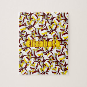 Puzzle maroon or filles garçons équipe couleurs volley-ba