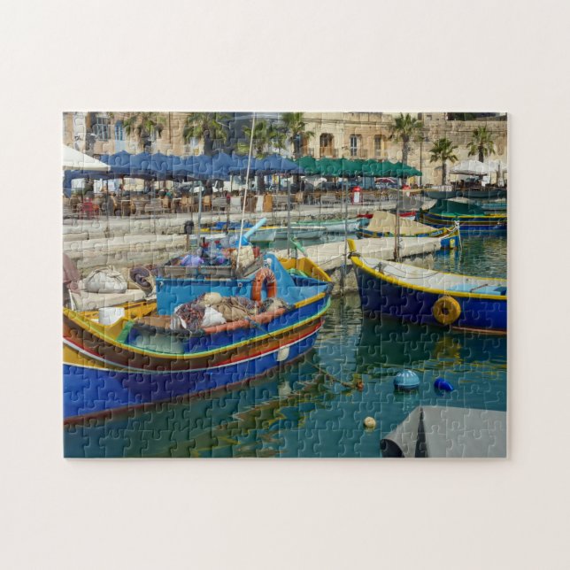 Puzzle Marsaxlokk a peint des bateaux (Horizontal)
