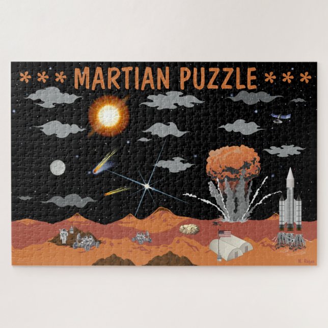 Puzzle Martian Art Sci Fi Mars Histoire (Horizontal)