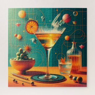Puzzle Martini de tempête cosmique futuriste atomique