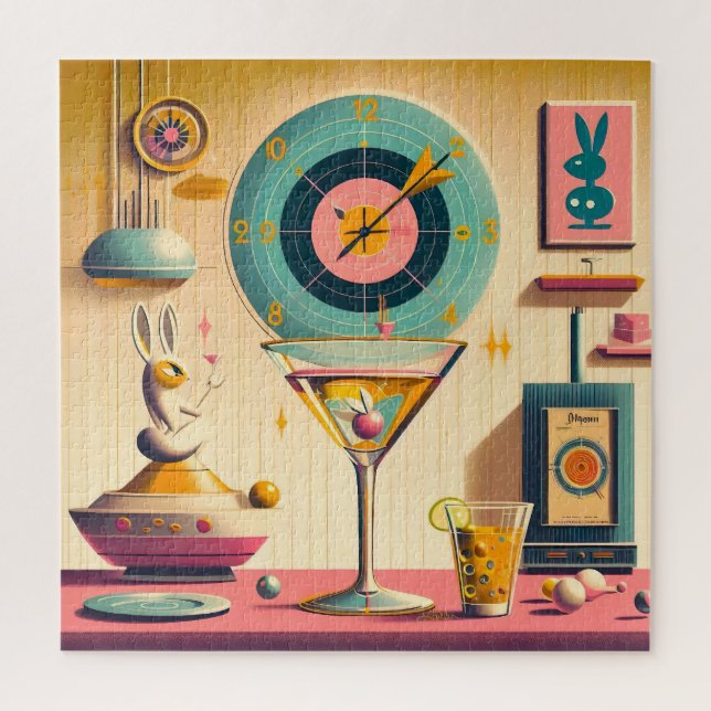 Puzzle Martini lapin atomique Futuriste du milieu du sièc (Vertical)