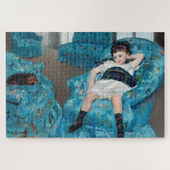 Puzzle Mary Cassatt - Petite fille dans un fauteuil bleu (Horizontal)