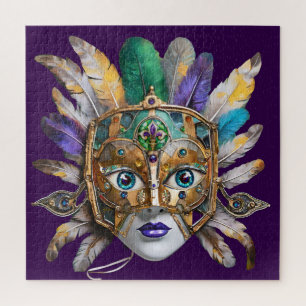 Puzzle Masque de plumes et de métal de Mardi Gras