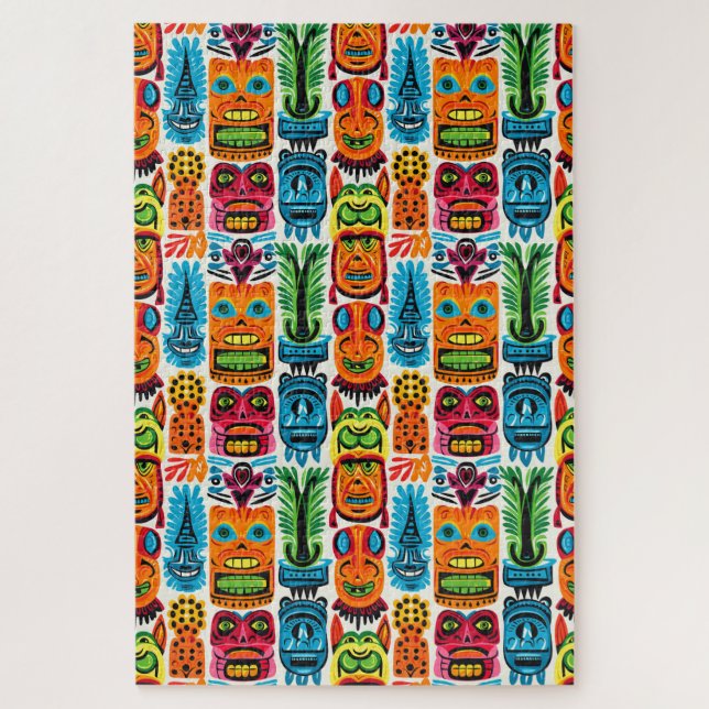 Puzzle Masques de Tiki Tropical Whimsical (Vertical)