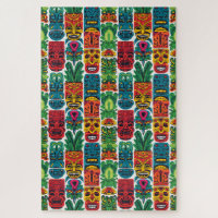 Masques Tiki Tropical Coloré Whimsical Difficile