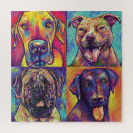 Puzzle Mastiff, Grand Danois, Black Lab, Pit Bull - Puzzl