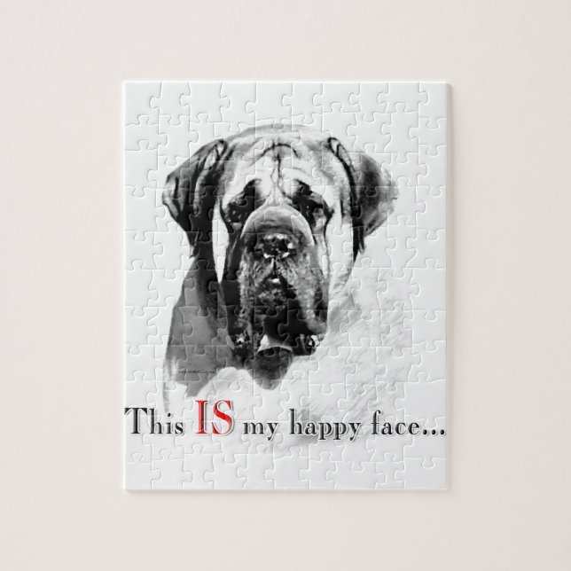 Puzzle Mastiff Joyeux visage (Vertical)
