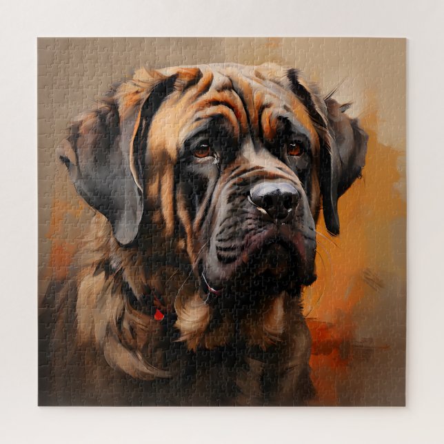 Puzzle Mastiff Realism Art Portrait (Vertical)