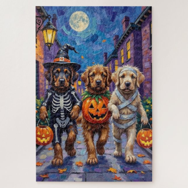 Puzzle Mastiffs Tibétains en costumes d'Halloween (Vertical)