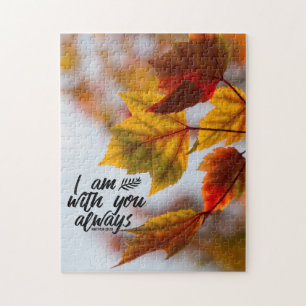 Puzzle Matthew 28 20 I Cas de Leaves With You Always