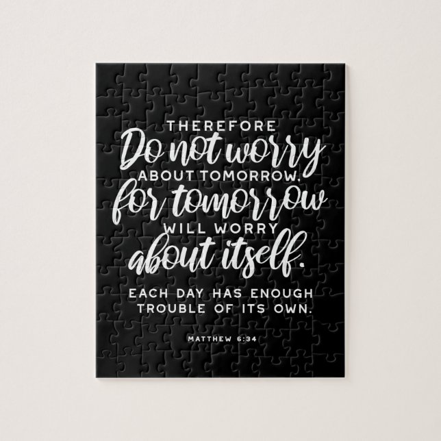 Puzzle Matthieu 6:34 Verse de la Bible (Vertical)