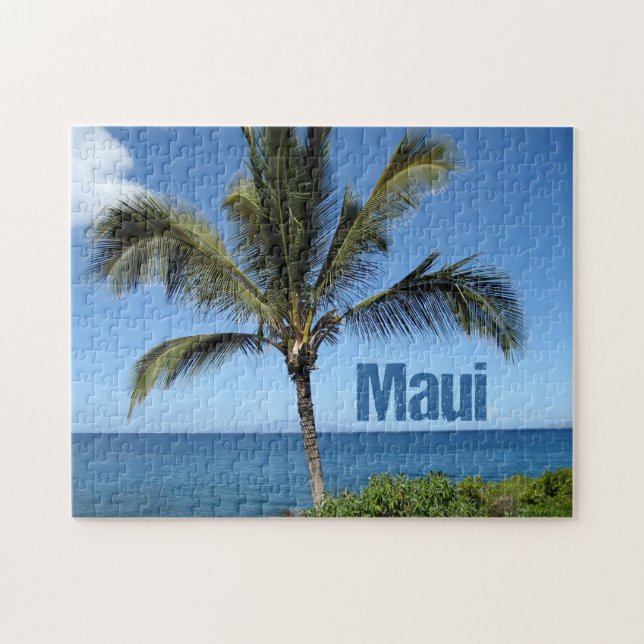 Puzzle Maui Hawaii Palm Tree photo Pittoresque bleue (Horizontal)