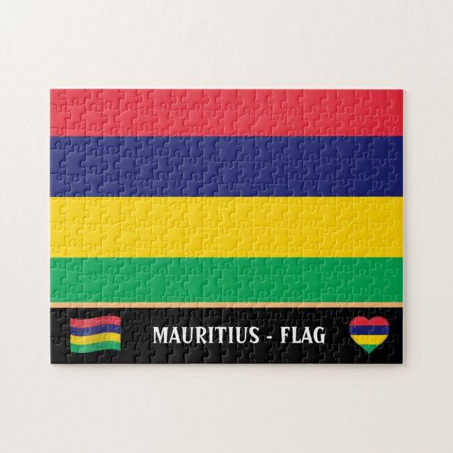 Puzzle Mauritius Flag & Mauritius country / Mauritius (Horizontal)