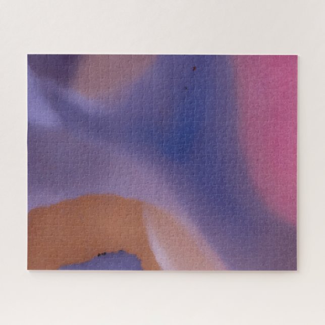 Puzzle « Mauve Mirage Flow » – Abstrait Rose Bleu Pêche (Horizontal)