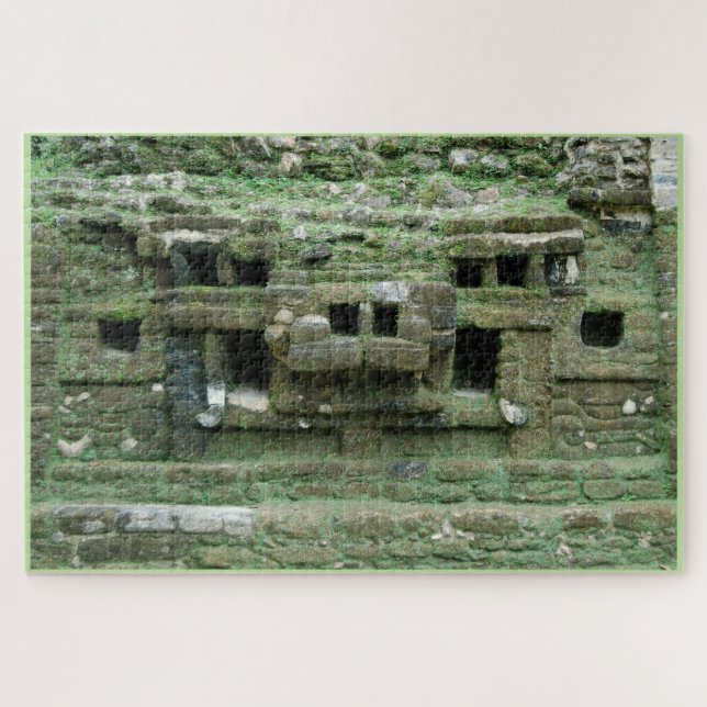 Puzzle Maya Jaguar Mask Temple Landmark Lamanai Belize (Horizontal)