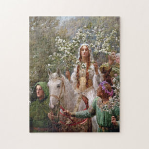 Puzzle Maying, la reine Guinevere, vers 1900, par John Co