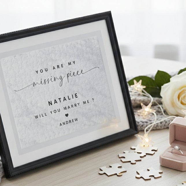 Puzzle Me demanderas-tu en mariage Proposition Simple Pro (Will You Marry Me Proposal Simple Clean White jigsaw puzzle)