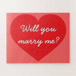 Puzzle Me marierez-vous un coeur rouge ?<br><div class="desc">Ce puzzle est composé d'un coeur légèrement rouge, superposé par le texte modèle, "Me marie-t-on ?", dans une police blanche. Personnalisez avec le nom de votre petite amie ou de votre petit ami. Customiser le style de police, la taille et la couleur, ainsi que la couleur arrière - plan.</div>