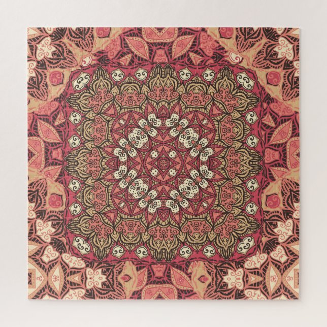 Puzzle Médaillon indien, ornement ethnique boho (Vertical)
