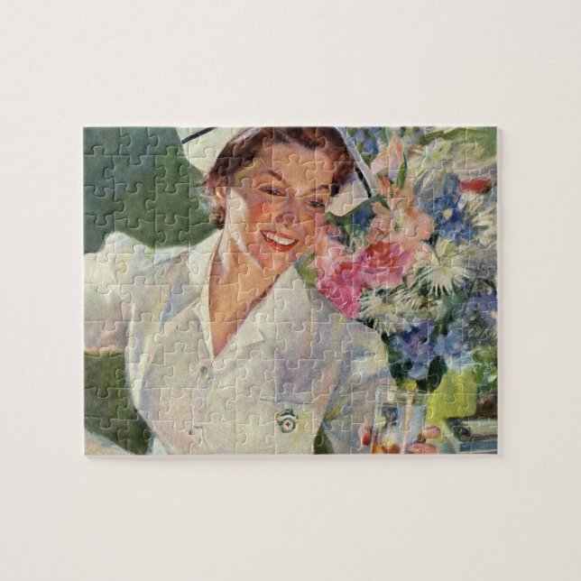 Puzzle Médecine vintage, Bonne infirmière en uniforme (Horizontal)