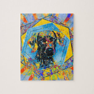 Puzzle Médias mélangés d'abrégé sur chien de Weimara