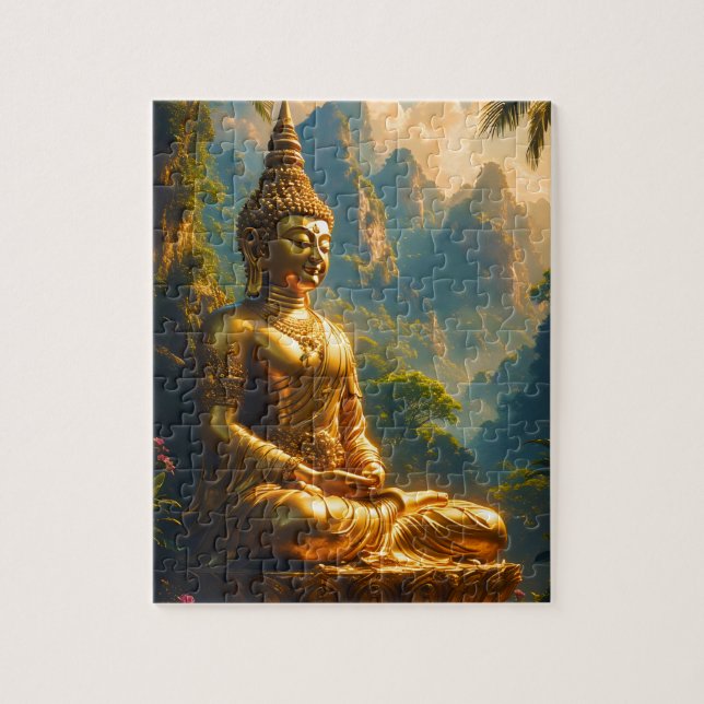 Puzzle Méditation dorée dans les sommets thaïlandais (Vertical)