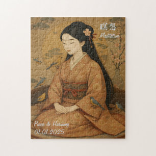 Puzzle Méditation Zen personnalisée Minutieuse Japon illu