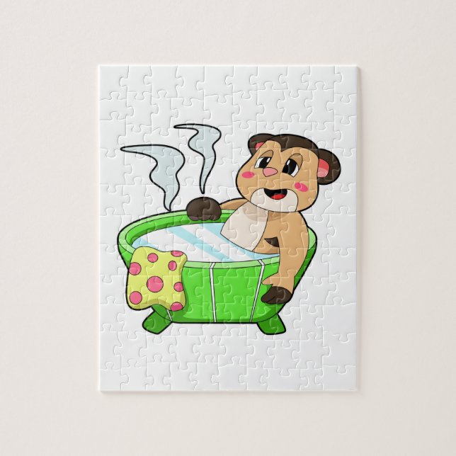 Puzzle Meerkat à la baignade dans la baignoire (Vertical)