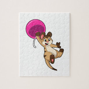 Puzzle Meerkat avec ballon
