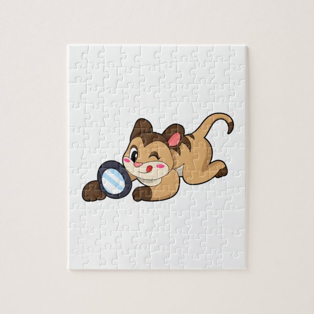 Puzzle Meerkat avec verre grossissant (Vertical)