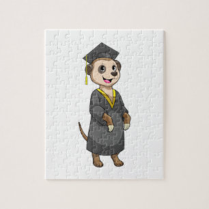 Puzzle Meerkat comme étudiant avec diplôme