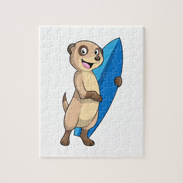 Puzzle Meerkat comme surfeur avec Surfer (Vertical)