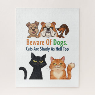 Puzzle Méfiez-vous du chien et le chat est ombragé comme 