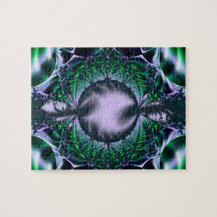 Puzzle Meg   Art fractal vert et bleu