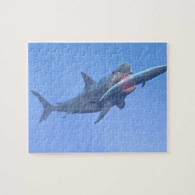 Puzzle Megalodon mangeant une baleine (Horizontal)