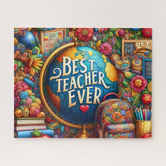 Puzzle Meilleur Globe de Professeur de Tous les Temps (Horizontal)
