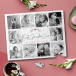 Puzzle Meilleur grand-mère jamais script moderne 10 photo<br><div class="desc">"Meilleure grand-mère jamais." Elle aime chaque minute avec ses petits-enfants. Un visuel élégant et simple de script gris doux écrit à la main et de laurier de coeur de feuilles, ainsi que de la typographie rose rose doux sans serif et de script superposent un arrière - plan blanc. Ajoutez 10...</div>