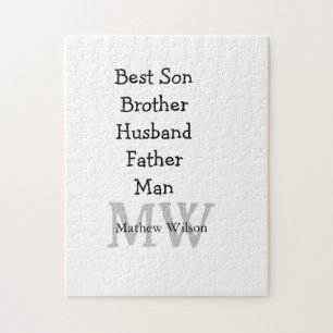 Puzzle Meilleur homme fils mari papa cite ajouter un nom